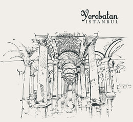 Drawing sketch illustration of Yerebatan