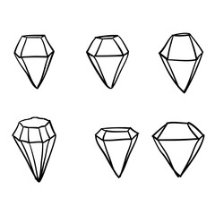 doodle diamond illustration vector collection