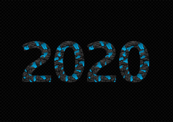 2020 Broken blue numbers