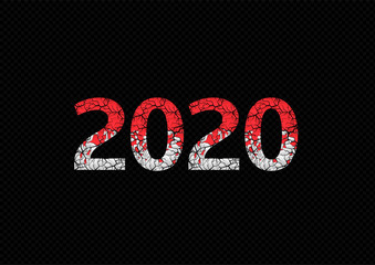2020 red bloody text
