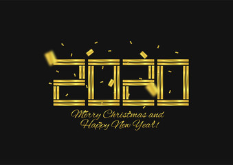 2020 golden numbers illustration