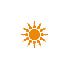 Sun logo design template vector