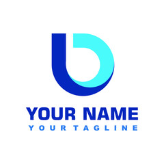 minimalist blue logo vector design