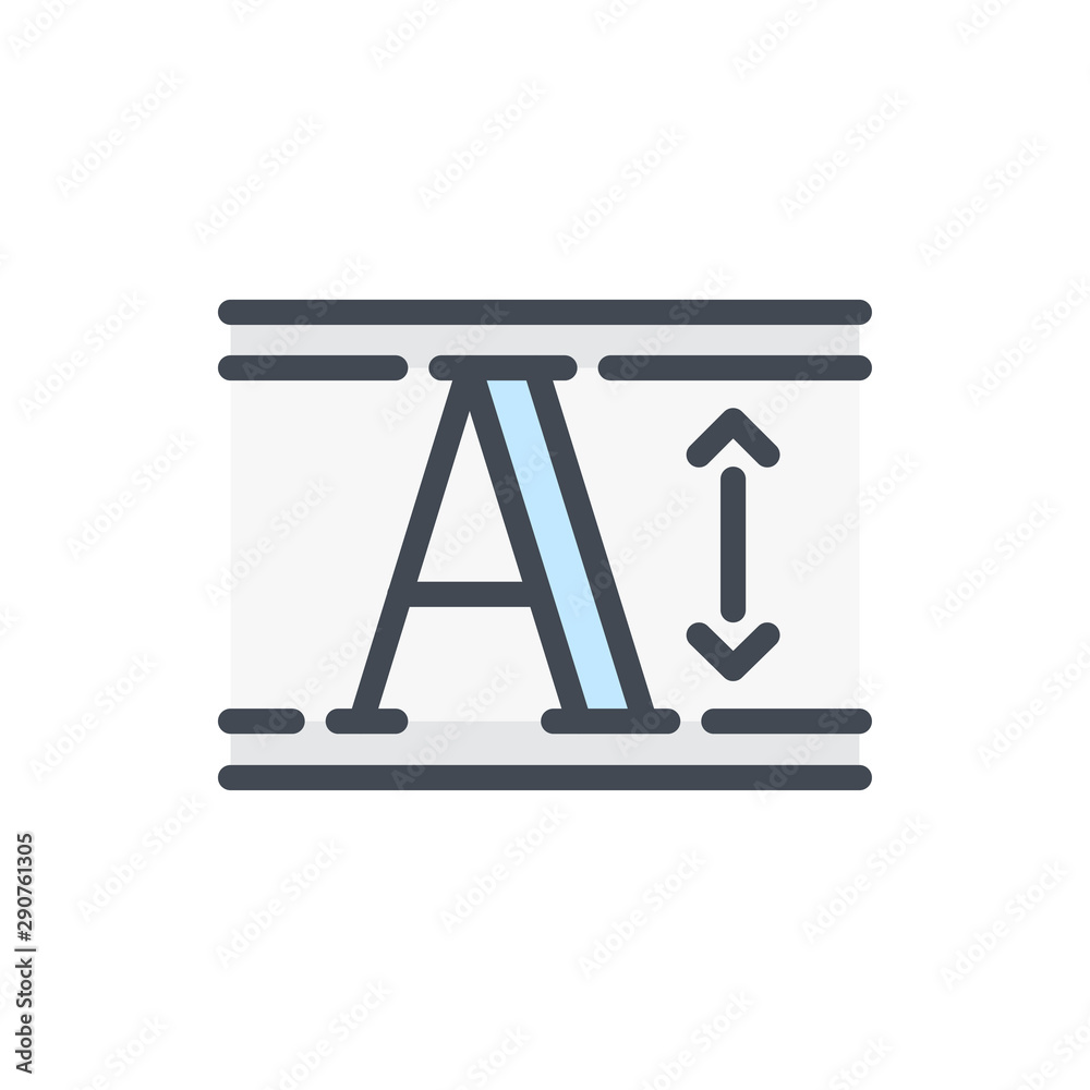 Poster text editing color line icon. spelling lesson vector outline colorful sign.