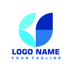 minimalist blue logo vector design