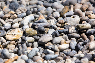 beach pebbles in Normandy, France