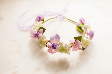 Beautiful spring flowers wreath, the woman headband