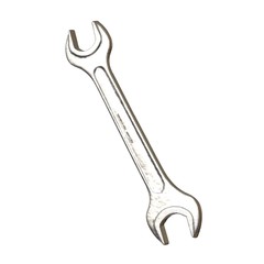Silver two way metal wrench isolated on white background. 3D rendering of excellent quality in high resolution