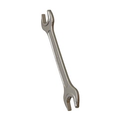 Silver two way metal wrench isolated on white background. 3D rendering of excellent quality in high resolution