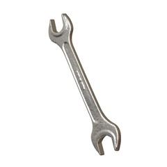 Silver two way metal wrench isolated on white background. 3D rendering of excellent quality in high resolution