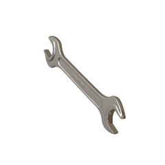 Silver two way metal wrench isolated on white background. 3D rendering of excellent quality in high resolution