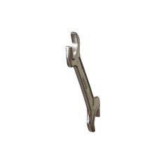 Silver two way metal wrench isolated on white background. 3D rendering of excellent quality in high resolution