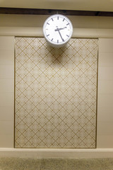 Clock at the wall in Itsaraphap Station of New  MRT electric train in Thailand