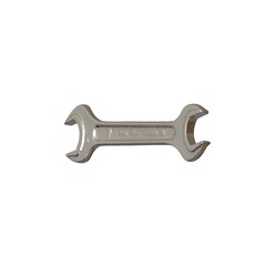 Silver two way metal wrench isolated on white background. 3D rendering of excellent quality in high resolution