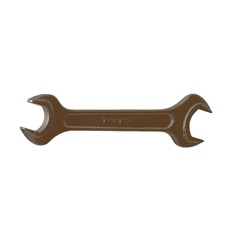 Silver two way metal wrench isolated on white background. 3D rendering of excellent quality in high resolution