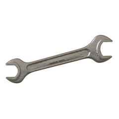 Silver two way metal wrench isolated on white background. 3D rendering of excellent quality in high resolution