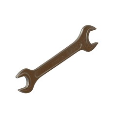 Silver two way metal wrench isolated on white background. 3D rendering of excellent quality in high resolution