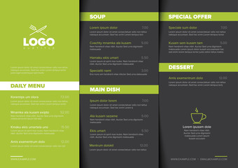 Modern minimalistic restaurant menu template - obrazy, fototapety, plakaty