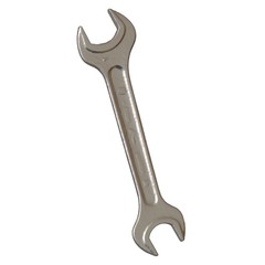 Silver two way metal wrench isolated on white background. 3D rendering of excellent quality in high resolution
