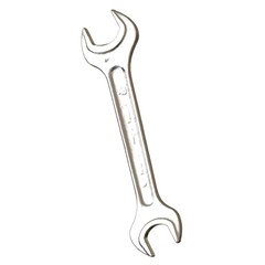Silver two way metal wrench isolated on white background. 3D rendering of excellent quality in high resolution