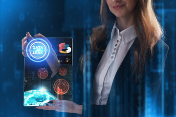 The concept of business, technology, the Internet and the network. A young entrepreneur working on...