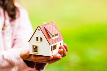 House for every child, little toy in the hands