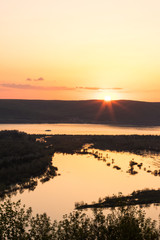 evening sunset on the river