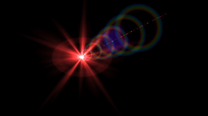Obraz premium Bright Red Lens Flare
