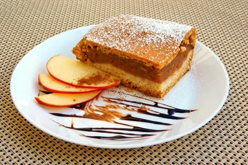 piece of tasty apple pie as dessert