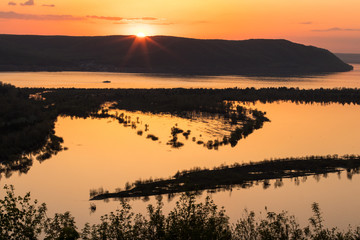 evening sunset on the river