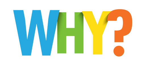 WHY? vector colorful typography banner - obrazy, fototapety, plakaty