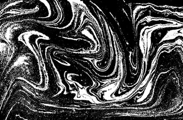 Black and white liquid texture. Abstract vector background.