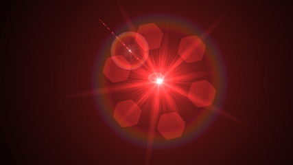 Bright Red Lens Flare
