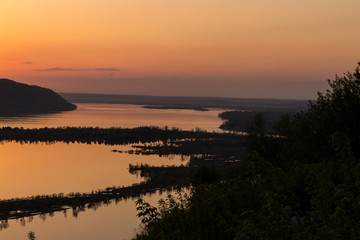 evening sunset on the river