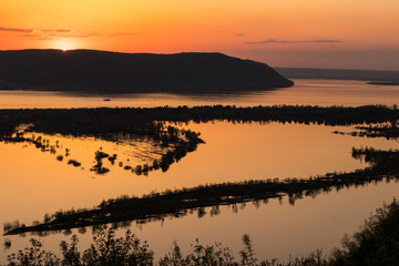 evening sunset on the river