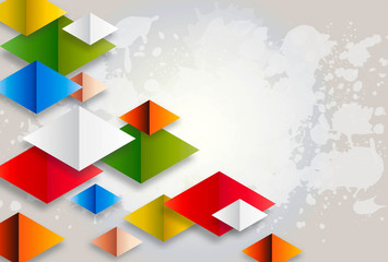 Abstract colorful arrows 3D repeating on white and grey  background 