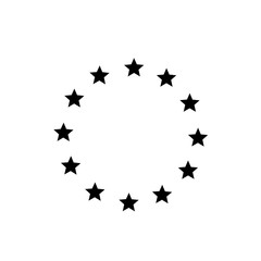 Europe union star icon on white.