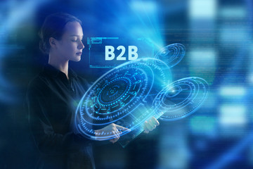The concept of business, technology, the Internet and the network. A young entrepreneur working on...