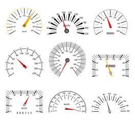 Speedometer and tachometer scales.