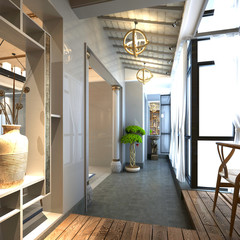 3d render home interior, living room