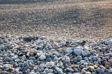 Fototapeta na wymiar beach pebbles in Normandy, France