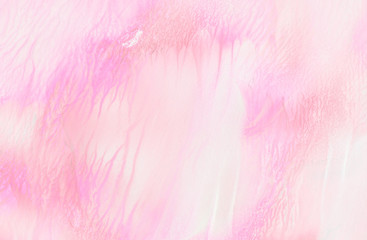 Soft smeared aquarelle painted magenta watercolor canvas for stain design, invitation card, vintage template. Ink effect light pink color shades gradient illustration on textured paper background