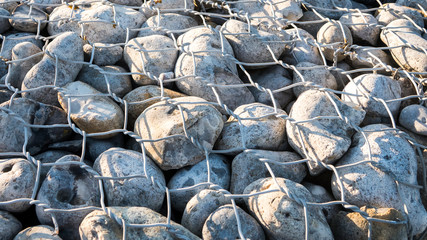 beach pebbles in Normandy, France