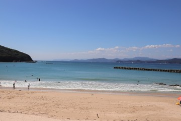 Naklejka premium 御座白浜海水浴場