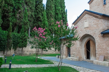 Fototapeta na wymiar The monastery and episcopal complex of St. George, located in Kakheti, in Bodba, Georgia.