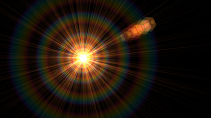 Bright Orange Lens Flare