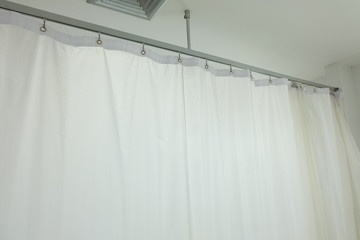 Curtains in the waiting room​ or​ emergency room​ at the hospital.