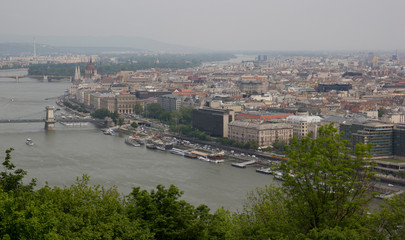 Cityscape in Budapest. View from above.