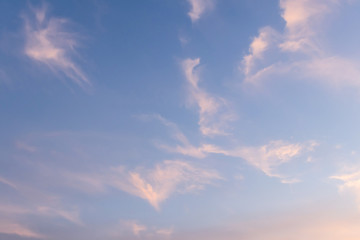 Golden hour sky  without sun. Evening sky with sunset. Orange sky background. Blue and orange color sky.
