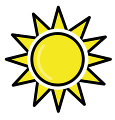 Sun icon. Good weather concept. Vector illustration. Flat design. EPS 10. 